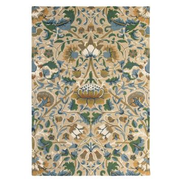 William Morris Bruna Floral Handmade Blue Wool Area Rug  120 x 180 cm