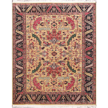 Naturecraft Oriental & Persian Hand Knotted Gold Wool Rug 8' x 10'