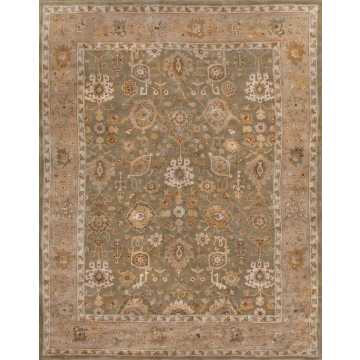 Shaila Green Gold Wool Rug 5'x8'
