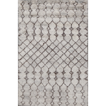 Meknes Moroccan Beni Ourian Handmade Gray Brown Shag Wool Rug 8' x 10'