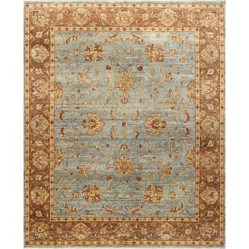Varsari Titan Oriental & Persian Light Blue Hand Knotted Wool Area Rug 8' x 10'