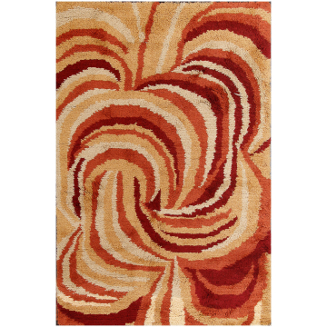 Twist Contemporary Shag Wool Gold Rug 5' x 8'