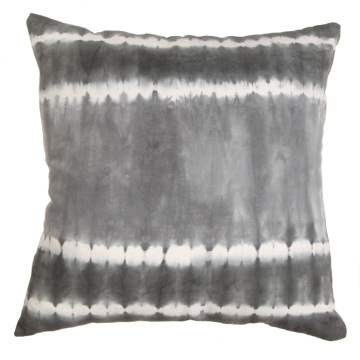 Shibori Gray Hand-Dyed Cotton Cushion Cover 20" Sq.