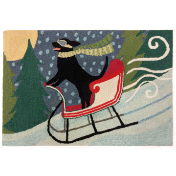 Liora Manne Frontporch Sledding Dog Indoor/Outdoor Rug
