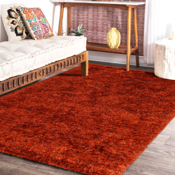 ABC Solid polyester Cotton Brown Silky shag 