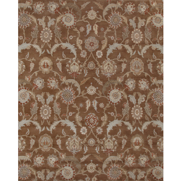 Fleming Emma  Brown Handmade Wool Area Rug 8' x 10'