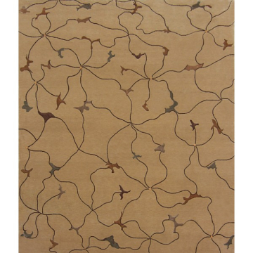  Tibetan Wool & Silk Camel Rug 
