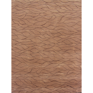 ABC Cloud Mocha Brown Hand Knotted Wool Silk Modern Rug 6' x 9'