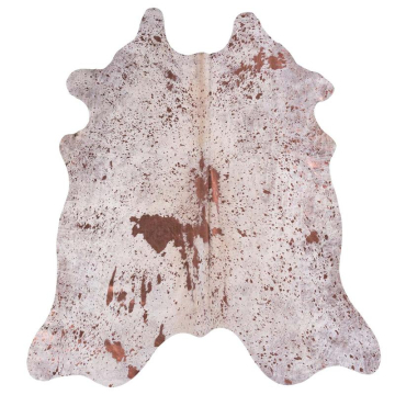 Devore Metallic Bronze on White Cowhide Rug  16921