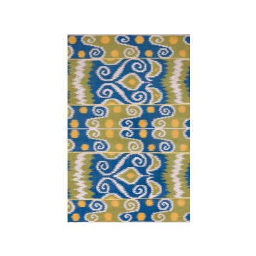 ABC Ikat Blue Bamboo Silk Rug 4'6" x 6'6