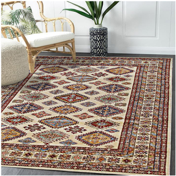 Fine Kazak Beige Beige Wool Tribal Rug 19011  9' x 12'