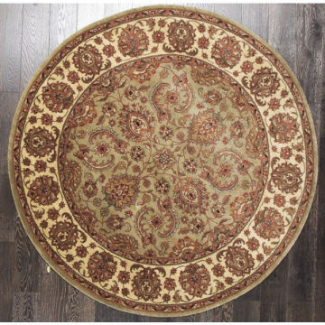 ABC Persian Classics Mahal Green Gold Floral Round Rug 6' x 6'