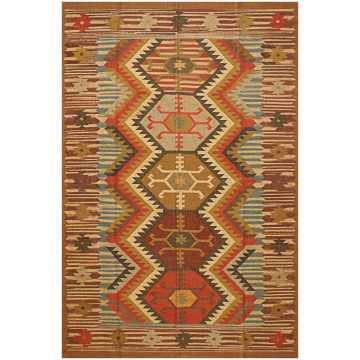 Ethnic Jute Southwestern Kilim Rug 9'0" x 6'0"