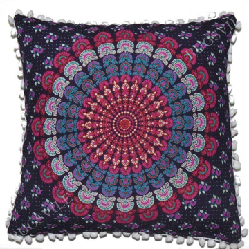 ABC Blue Bohemian MandalaPillow- cover 16 x 16 Inch.