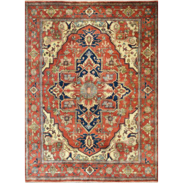 Rugsville Red Antique Serapi Luxirious Wool Hand Knotted Rug 70950