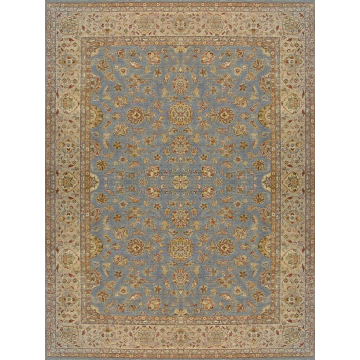 Sajeel Persian Floral Hand Knotted Blue Wool Rug