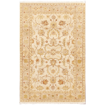 ABC Regis Persian Beige Vegetable Dyes Floral Hand Knotted Wool Rug 10337
