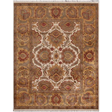Agra Beige Gold wool Rug 10432