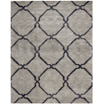Tonal Tile Handmade Area Rug - Ebony 