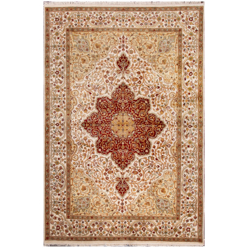  Jaipur Medallion Hand Knotted Wool Beige Rug 19218