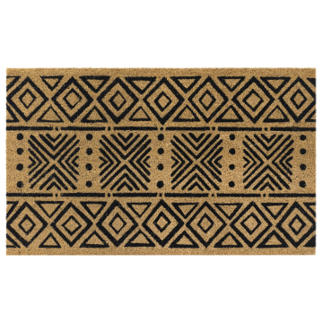 Liora Manne Natura Mudcloth Outdoor Mat Black 18"x30"