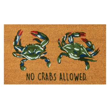 Liora Manne Natura No Crabs Allowed Outdoor Mat Natural 18"x30"